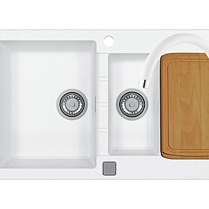 Chiuveta bucatarie Alveus Cadit 70 si baterie Kati Alb