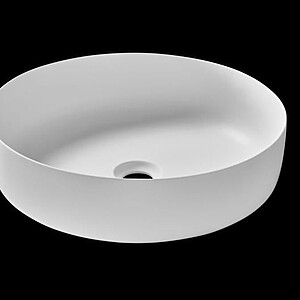 Lavoar rotund MEMPHIS, din Solid surface, montaj pe blat 41,5cm - alb