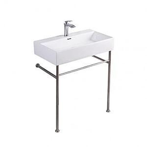 Lavoar dreptunghiular TAMPA, din porțelan, cu picioare metalice 75X42cm - alb