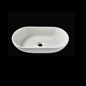 Lavoar oval BOSTON, din Solid surface, montaj pe blat 54x33,8cm - alb